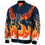 custom detroit tigers winged blaze navy white bomber jacket best selling
