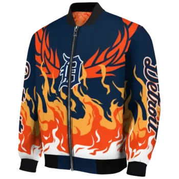 custom detroit tigers winged blaze navy white bomber jacket best selling