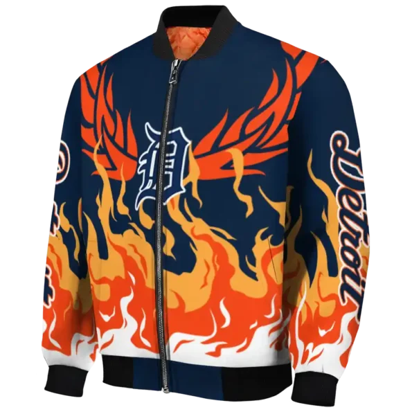 custom detroit tigers winged blaze navy white bomber jacket best selling