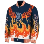 custom detroit tigers winged blaze navy white varsity jacket best selling