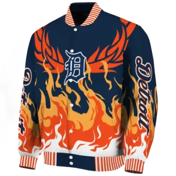 custom detroit tigers winged blaze navy white varsity jacket best selling