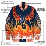 custom detroit tigers winged blaze navy white varsity jacket best selling