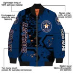 custom houston astros hexagon cluster blue black bomber jacket best selling