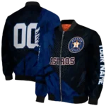 custom houston astros hexagon mesh blue black bomber jacket best selling