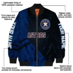 custom houston astros hexagon mesh blue black bomber jacket best selling