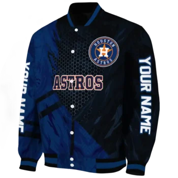 custom houston astros hexagon mesh blue black varsity jacket best selling