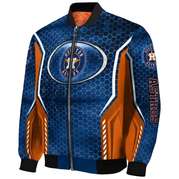 custom houston astros power plate blue bomber jacket best selling