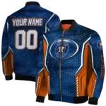 custom houston astros power plate blue bomber jacket best selling