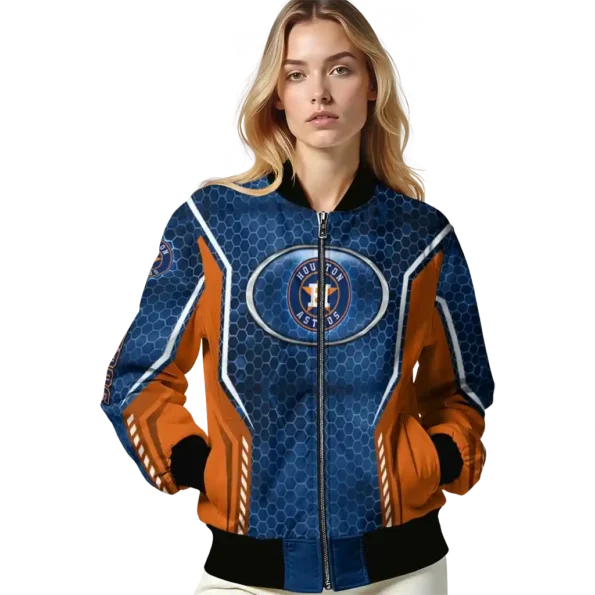 custom houston astros power plate blue bomber jacket latest model