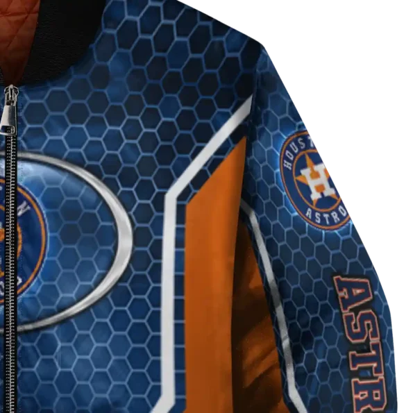 custom houston astros power plate blue bomber jacket premium grade
