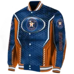 custom houston astros power plate blue varsity jacket best selling