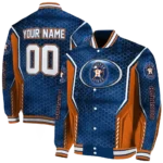 custom houston astros power plate blue varsity jacket best selling