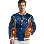 custom houston astros power plate blue varsity jacket best selling