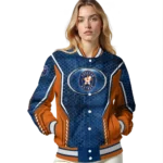 custom houston astros power plate blue varsity jacket best selling
