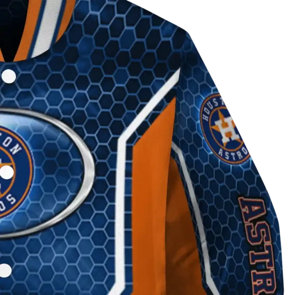custom houston astros power plate blue varsity jacket premium grade