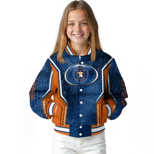 custom houston astros power plate blue varsity jacket top rated