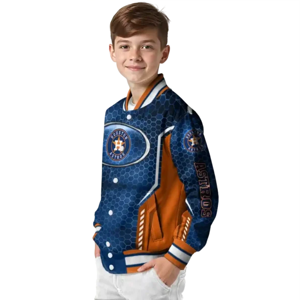 custom houston astros power plate blue varsity jacket trendy