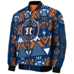 custom houston astros pyramid shapes blue bomber jacket best selling