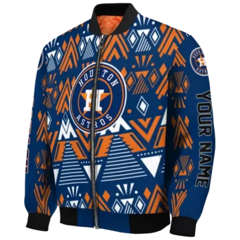 custom houston astros pyramid shapes blue bomber jacket best selling