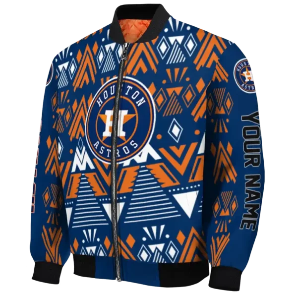 custom houston astros pyramid shapes blue bomber jacket best selling