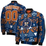 custom houston astros pyramid shapes blue bomber jacket best selling