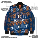 custom houston astros pyramid shapes blue bomber jacket best selling