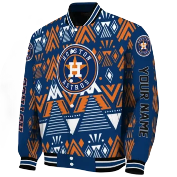 custom houston astros pyramid shapes blue varsity jacket best selling