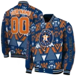 custom houston astros pyramid shapes blue varsity jacket best selling