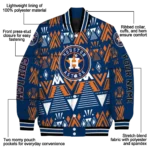 custom houston astros pyramid shapes blue varsity jacket best selling
