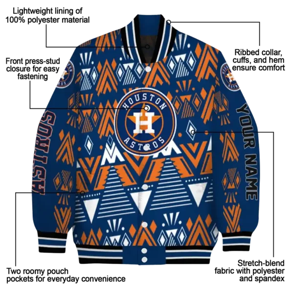 custom houston astros pyramid shapes blue varsity jacket new arrival