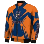 custom houston astros spider mark blue orange crocs bomber jacket best selling