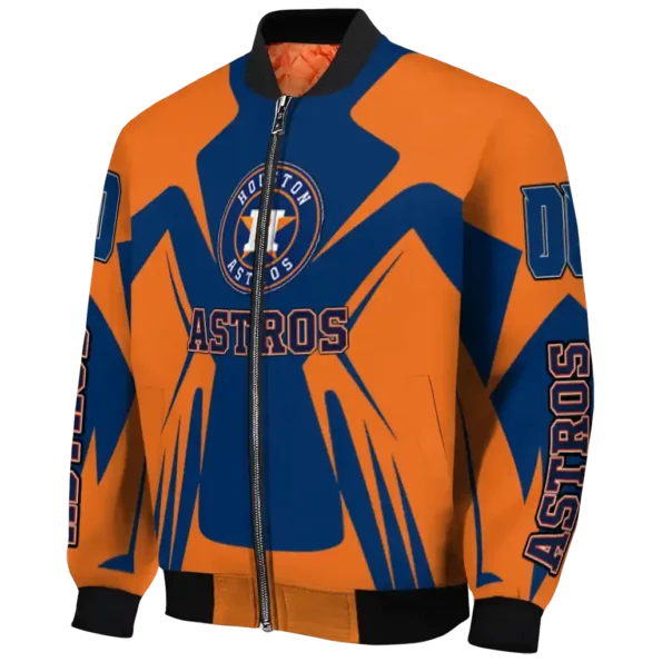 custom houston astros spider mark blue orange crocs bomber jacket best selling