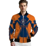 custom houston astros spider mark blue orange crocs bomber jacket best selling