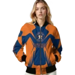 custom houston astros spider mark blue orange crocs bomber jacket best selling