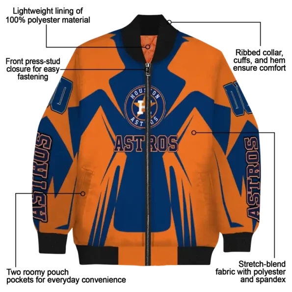 custom houston astros spider mark blue orange crocs bomber jacket new arrival