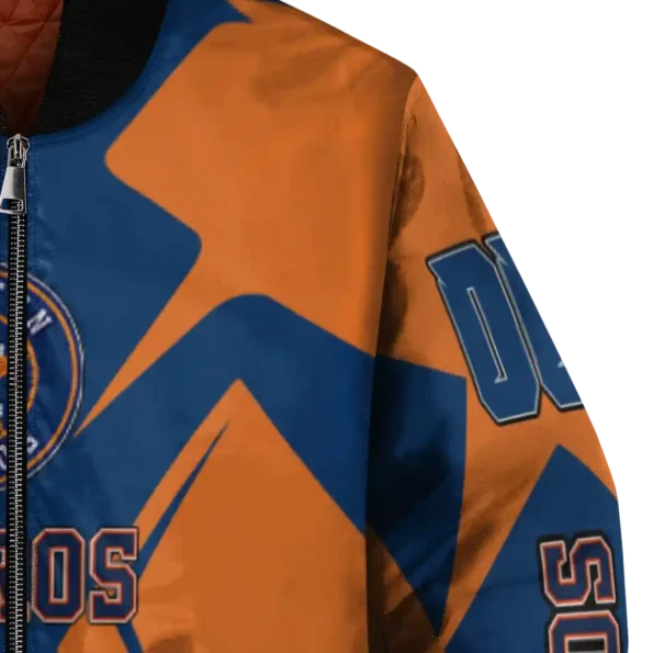 custom houston astros spider mark blue orange crocs bomber jacket premium grade