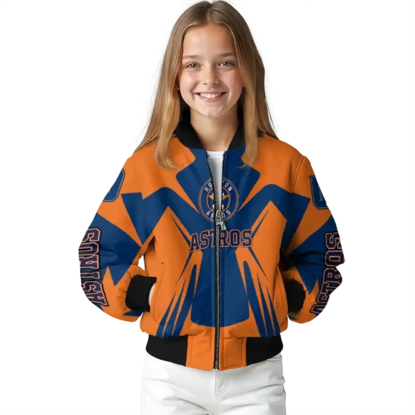 custom houston astros spider mark blue orange crocs bomber jacket top rated