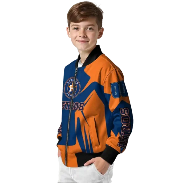 custom houston astros spider mark blue orange crocs bomber jacket trendy