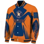custom houston astros spider mark blue orange crocs varsity jacket best selling