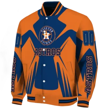 custom houston astros spider mark blue orange crocs varsity jacket best selling