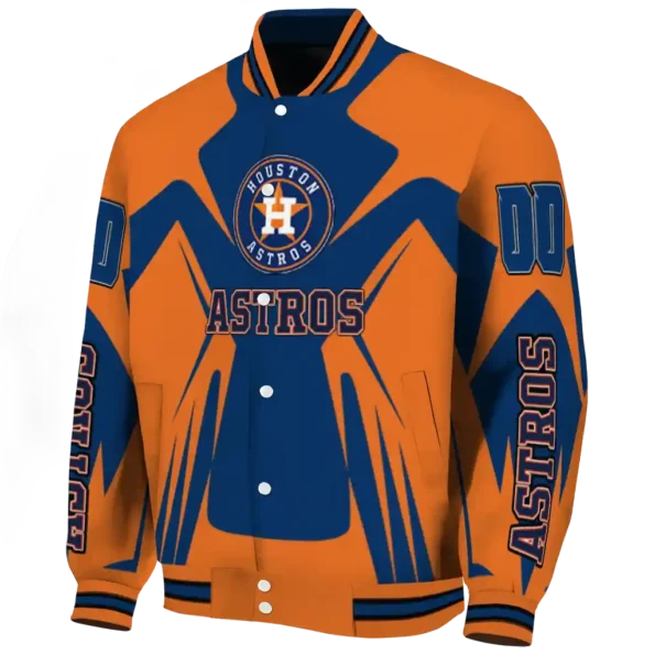 custom houston astros spider mark blue orange crocs varsity jacket best selling