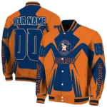custom houston astros spider mark blue orange crocs varsity jacket best selling
