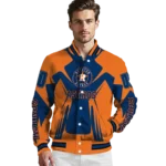 custom houston astros spider mark blue orange crocs varsity jacket best selling