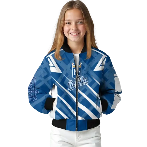 custom kansas city royals chevron angles royal blue bomber jacket top rated