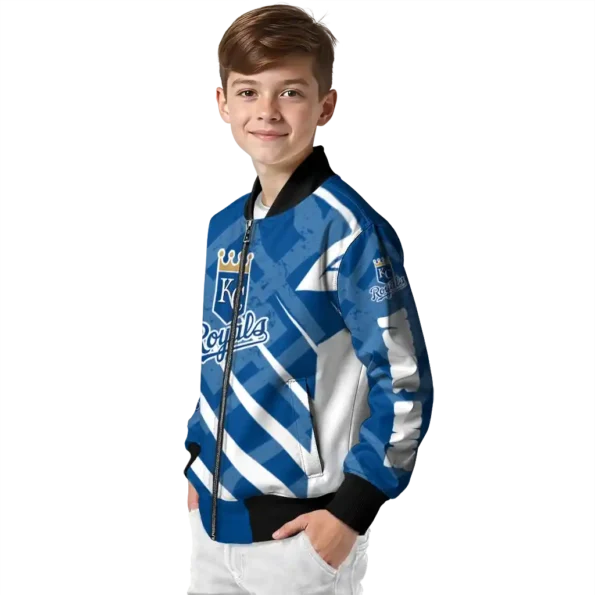 custom kansas city royals chevron angles royal blue bomber jacket trendy