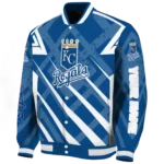 custom kansas city royals chevron angles royal blue varsity jacket best selling