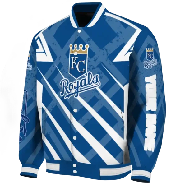 custom kansas city royals chevron angles royal blue varsity jacket best selling