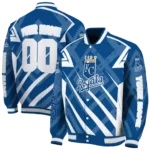 custom kansas city royals chevron angles royal blue varsity jacket best selling
