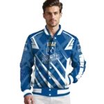 custom kansas city royals chevron angles royal blue varsity jacket best selling