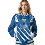 custom kansas city royals chevron angles royal blue varsity jacket best selling